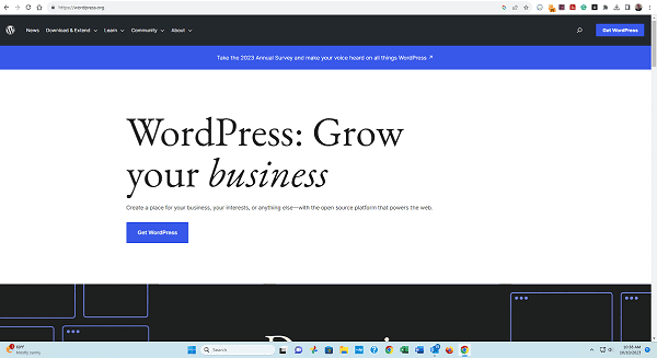 WordPress platform for content creation