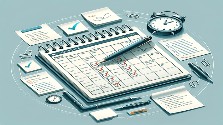 a calendar or a to-do list to represent the importance of scheduling