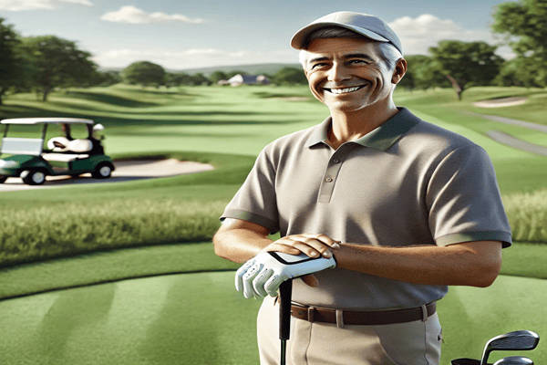 Man enjoying some time at golf.