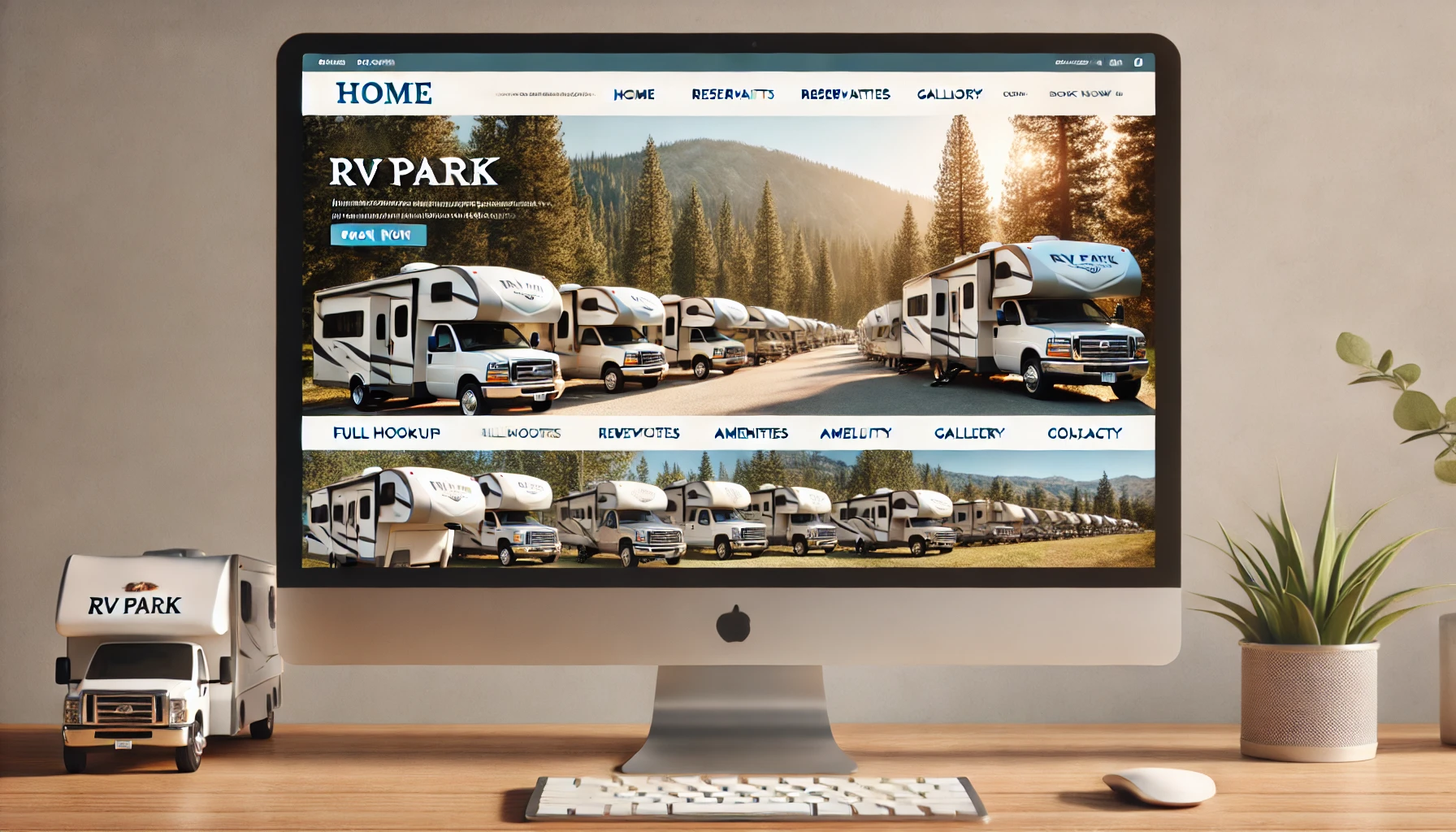 RV park website screenshot