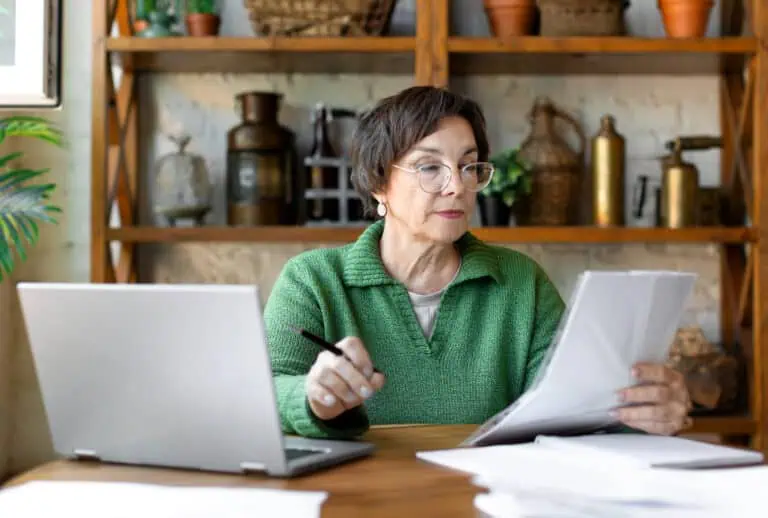 Retiree working online at home