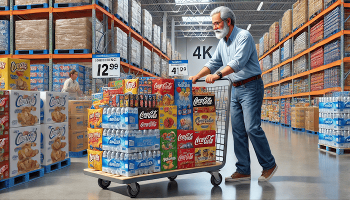 older man shopping for merchandise for vending business