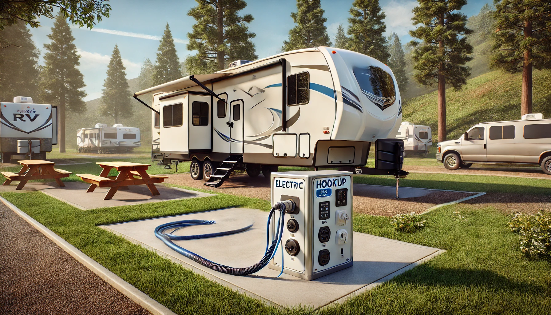 RV campsite with the hookup station