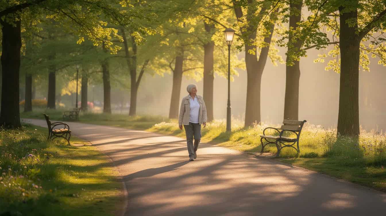 Recreational activities for seniors include walking.